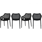 Meridian Furniture Mykonos Outdoor Patio Arm Dining Chair - Black - Outdoor Furniture