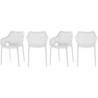 Meridian Furniture Mykonos Outdoor Patio Arm Dining Chair - White - Outdoor Furniture