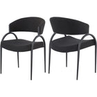 Meridian Furniture Privet Linen-Like Dining Chair - Black Finish - Black - Dining Chairs