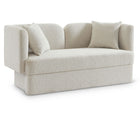 Meridian Furniture Marcel Boucle Fabric Loveseat - Cream - Loveseats