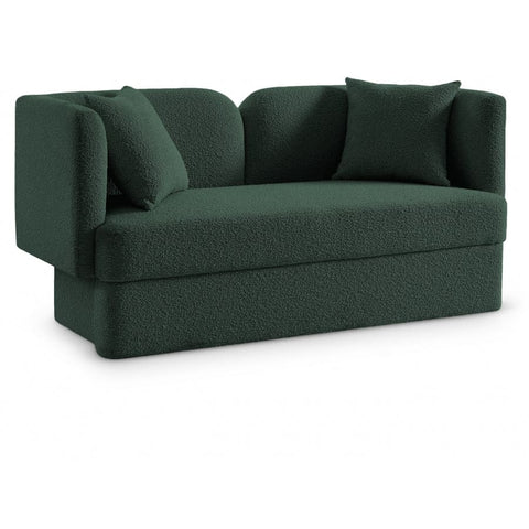 Meridian Furniture Marcel Boucle Fabric Loveseat - Green - Loveseats