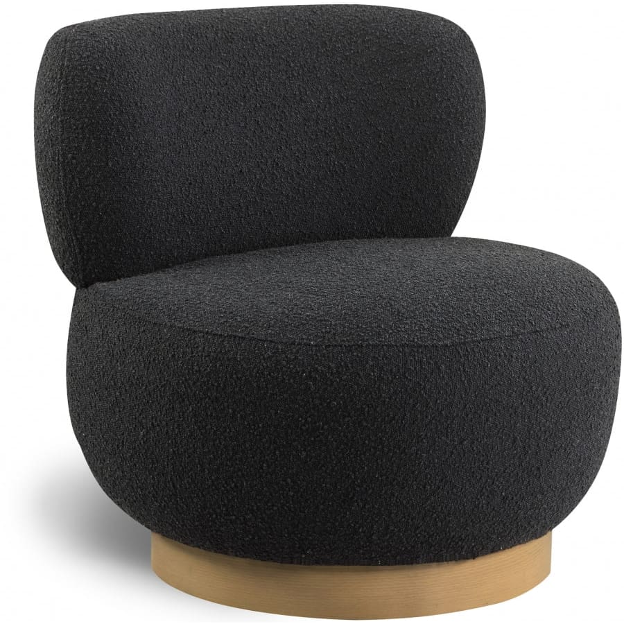Meridian Furniture Calais Boucle Fabric Accent Chair - Natural - Black - Chairs