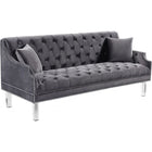 Meridian Furniture Roxy Velvet Sofa - Grey - Sofas