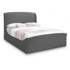 Meridian Furniture Tess Velvet Bed - Queen - Grey - Bedroom Beds