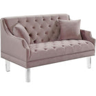 Meridian Furniture Roxy Velvet Loveseat - Pink - Loveseats