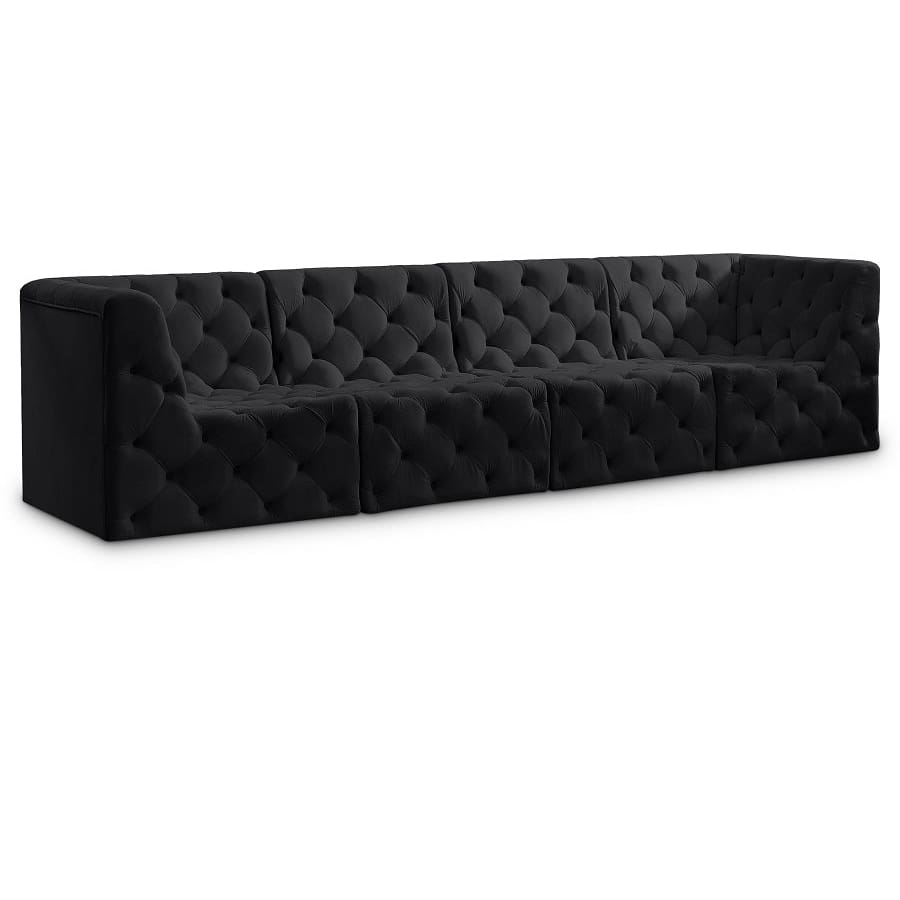 Meridian Furniture Tuft Velvet Modular 128 Sofa - Black - Sofas