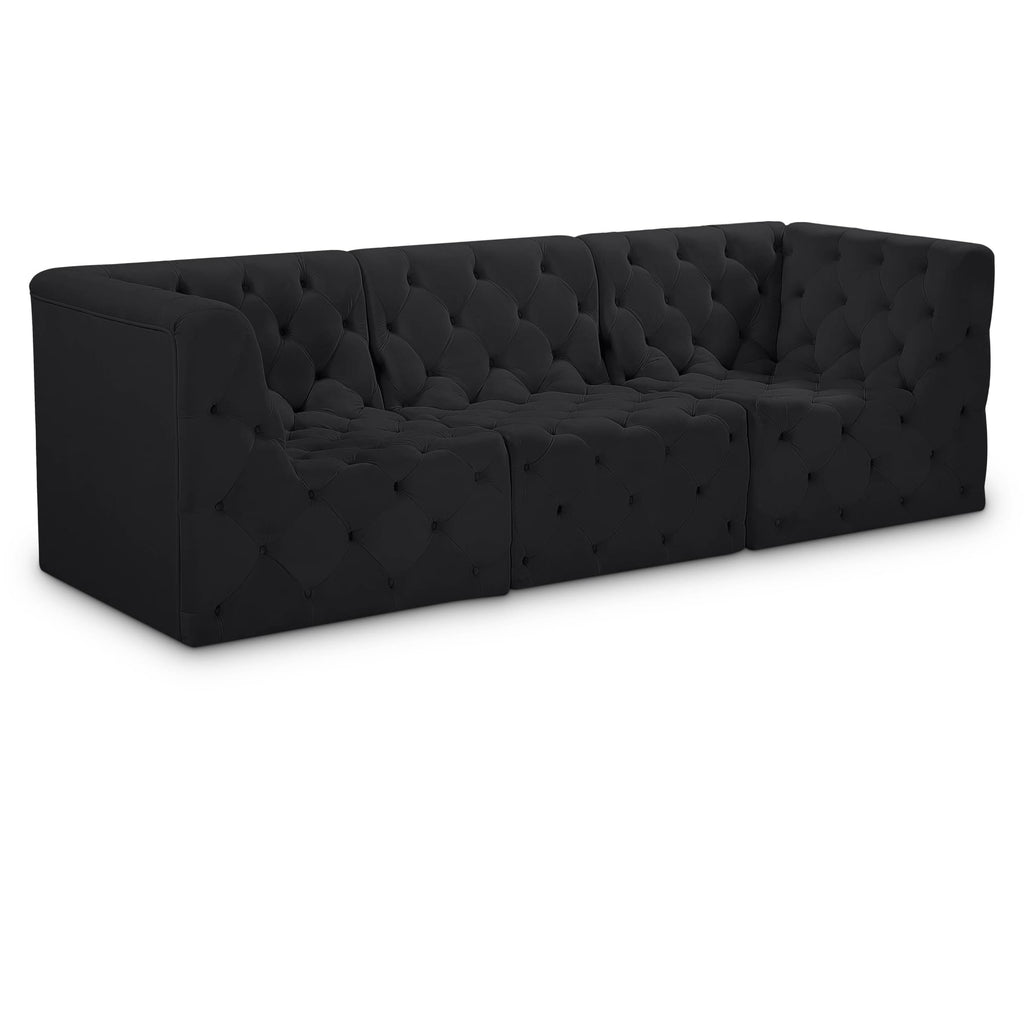Meridian Furniture Tuft Velvet Modular 99 Sofa - Black - Sofas