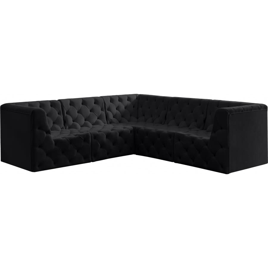 Meridian Furniture Tuft Velvet Modular Sectional 5C - Black - Sofas
