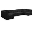 Meridian Furniture Tuft Velvet Modular Sectional 7A - Black - Sofas