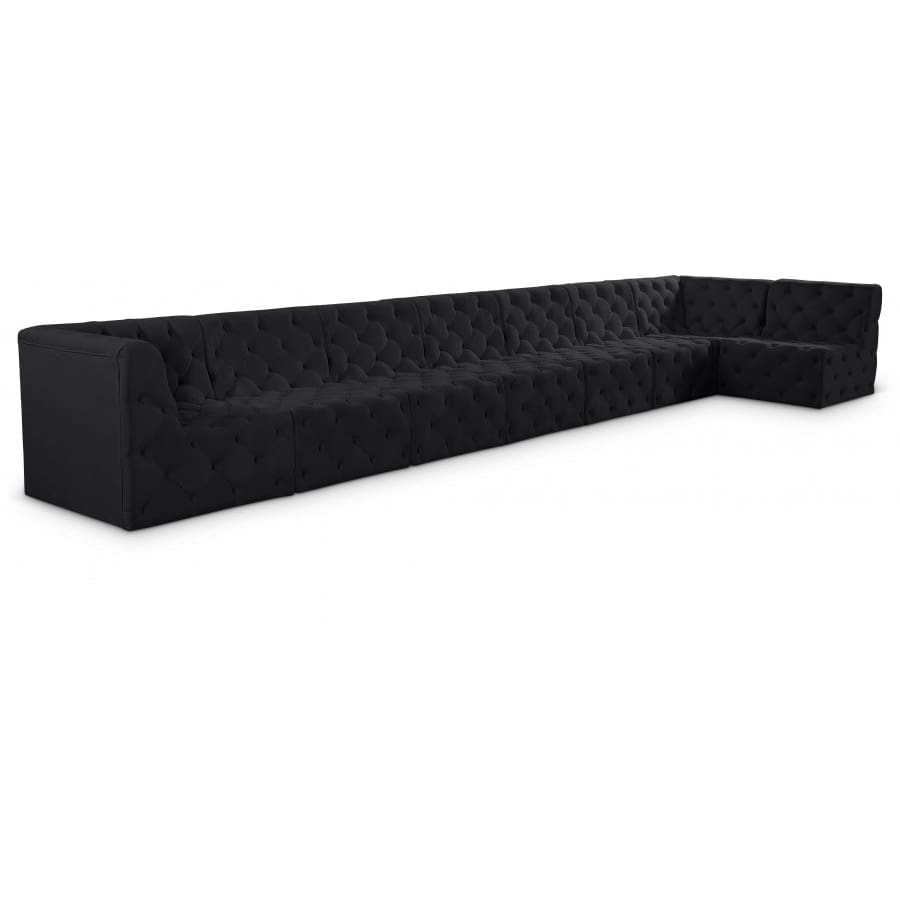 Meridian Furniture Tuft Velvet Modular Sectional 8C - Black - Sofas