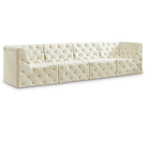 Meridian Furniture Tuft Velvet Modular 128 Sofa - Cream - Sofas