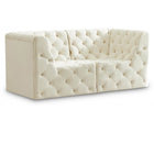 Meridian Furniture Tuft Velvet Modular 70 Sofa - Cream - Sofas