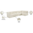 Meridian Furniture Tuft Velvet Modular Sectional 5A - Sofas