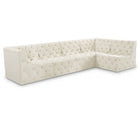 Meridian Furniture Tuft Velvet Modular Sectional 5A - Cream - Sofas