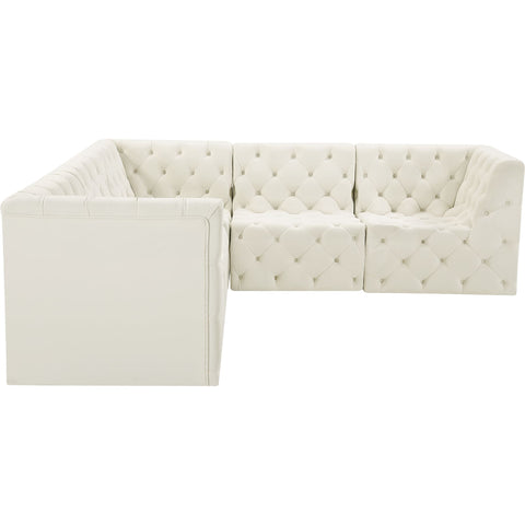 Meridian Furniture Tuft Velvet Modular Sectional 5C - Cream - Sofas