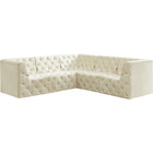 Meridian Furniture Tuft Velvet Modular Sectional 5C - Cream - Sofas