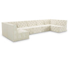 Meridian Furniture Tuft Velvet Modular Sectional 7A - Cream - Sofas