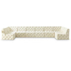 Meridian Furniture Tuft Velvet Modular Sectional 8B - Cream