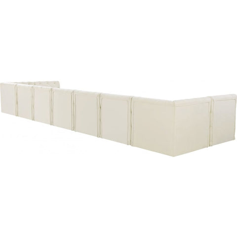 Meridian Furniture Tuft Velvet Modular Sectional 9A - Cream - Sofas