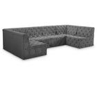 Meridian Furniture Tuft Velvet Modular Sectional 6B - Grey - Sofas