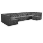 Meridian Furniture Tuft Velvet Modular Sectional 7A - Grey - Sofas