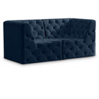 Meridian Furniture Tuft Velvet Modular 70 Sofa - Navy - Sofas