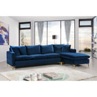 Meridian Furniture Naomi Velvet Reversible Sectional - Sofas