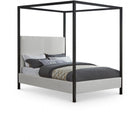 Meridian Furniture James Linen Textured Fabric Bed - Full - Cream - Bedroom Beds