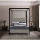 Meridian Furniture James Linen Textured Fabric Bed - Queen - Bedroom Beds