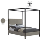 Meridian Furniture James Linen Textured Fabric Bed - King - Bedroom Beds