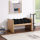 Meridian Furniture 32 Waverly Boucle Fabric Bench - Natural Finish - Benches