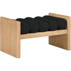 Meridian Furniture 32 Waverly Boucle Fabric Bench - Natural Finish - Black - Benches