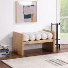 Meridian Furniture 32 Waverly Boucle Fabric Bench - Natural Finish - Benches