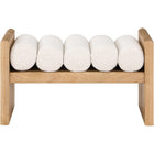 Meridian Furniture 32 Waverly Boucle Fabric Bench - Natural Finish - Benches
