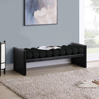 Meridian Furniture 52 Waverly Boucle Fabric Bench - Black Finish - Benches
