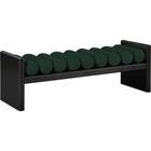 Meridian Furniture 52 Waverly Boucle Fabric Bench - Black Finish - Green - Benches
