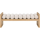Meridian Furniture 52 Waverly Boucle Fabric Bench - Natural Finish - Benches