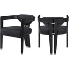 Meridian Furniture Carlyle Faux Leather Dining Chair - Black Finish - Black - Dining Chairs