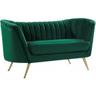 Meridian Furniture Margo Velvet Loveseat - Green - Loveseats