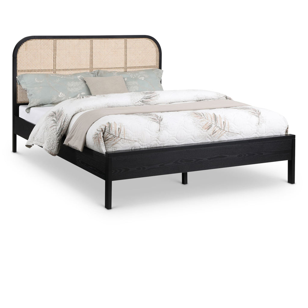 Meridian Furniture Siena Ash Wood Bed - Full - Black - Bedroom Beds