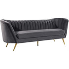 Meridian Furniture Margo Velvet Sofa - Grey - Sofas