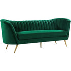 Meridian Furniture Margo Velvet Sofa - Green - Sofas