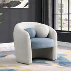 Meridian Furniture Acadia Boucle Fabric and Faux Leather Accent Chair - Chairs