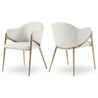 Meridian Furniture Nial Boucle Fabric Dining Chair - Cream - Dining Chairs