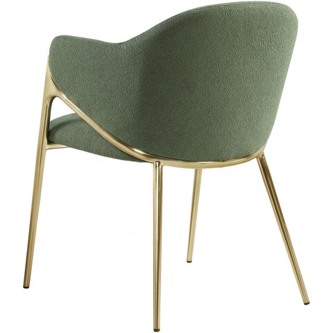 Meridian Furniture Nial Boucle Fabric Dining Chair - Green - Dining Chairs