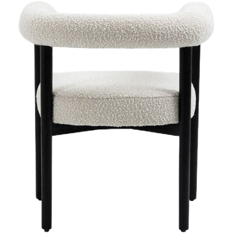 Meridian Furniture Hyatt Boucle Fabric Dining Chair - Black - Cream - Dining Chairs