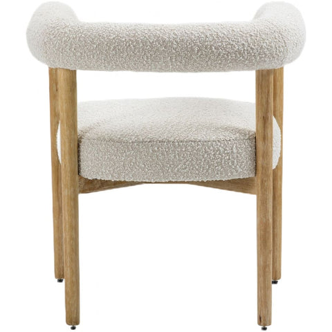 Meridian Furniture Hyatt Boucle Fabric Dining Chair - Natural - Cream - Dining Chairs