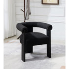 Meridian Furniture Barrel Boucle Fabric Dining Chair - Black - Dining Chairs