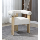 Meridian Furniture Barrel Boucle Fabric Dining Chair - Natural - Dining Chairs