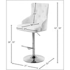 Meridian Furniture Claude Velvet Adjustable Bar | Counter Stool - Chrome - Stools